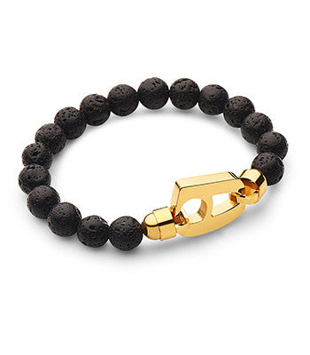 Lava Rock Polished Gold Hardware