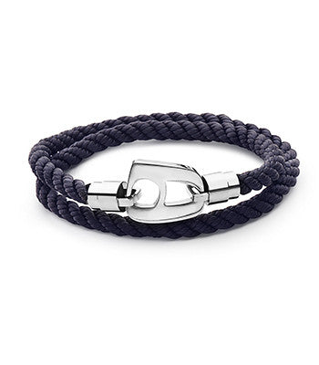 Navy Rope Polished Silver Hardware - NIMANY Studio