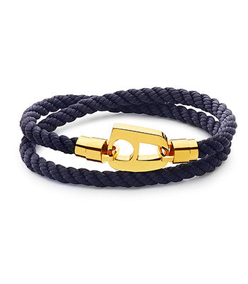 Navy Rope Polished Gold Hardware - NIMANY Studio