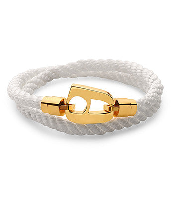 White Rope Polished Gold Hardware